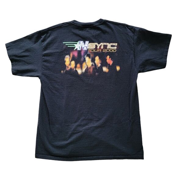 Vintage NSYNC Tour 2000 Band T Shirt Black Winterland Paper Tag Double Sided Y2K - Picture 3 of 9